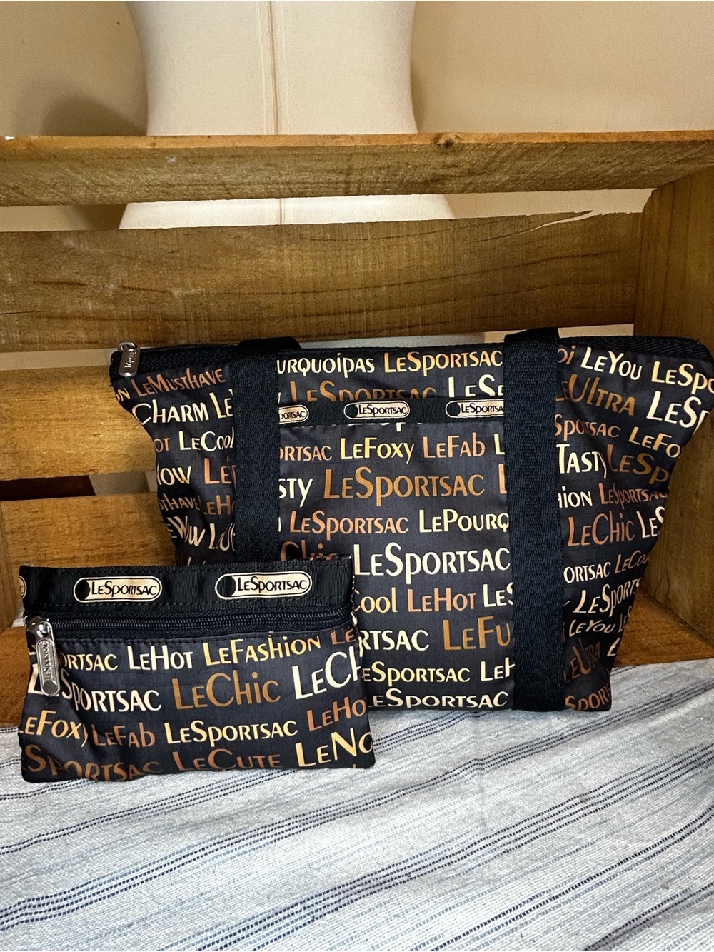 LESPORTSAC MINI TOTE WITH MATCHING POUCH